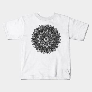 Monochrome Digital Mandala Kids T-Shirt